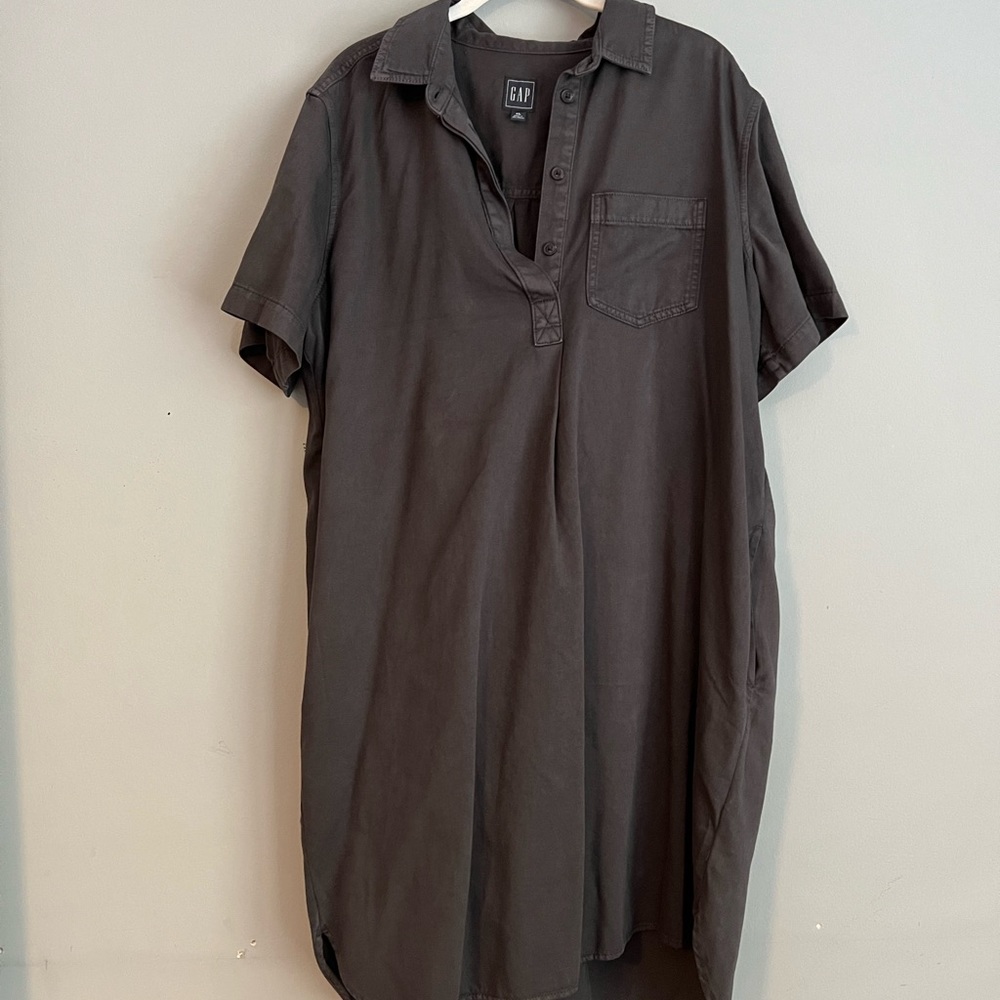 Gap gray/black denim dress
